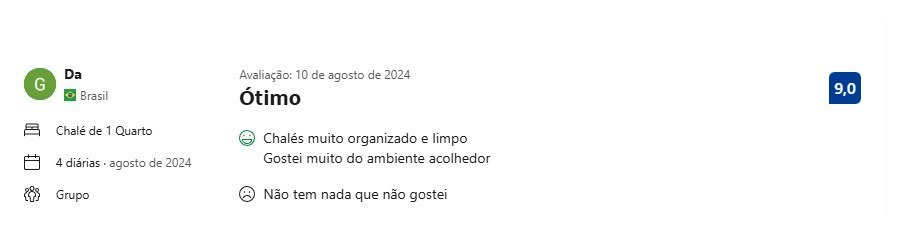 Print de avaliação no Booking.com