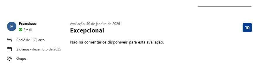 Print de avaliação no Booking.com