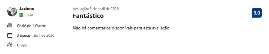 Print de avaliação no Booking.com