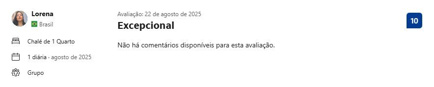 Print de avaliação no Booking.com