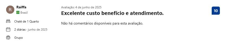 Print de avaliação no Booking.com